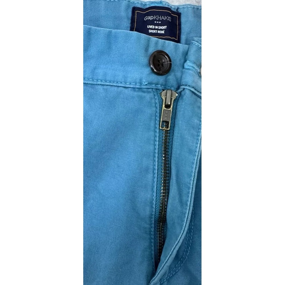 GAP Khaki Shorts Mens 32 Teal - Picture 4 of 8